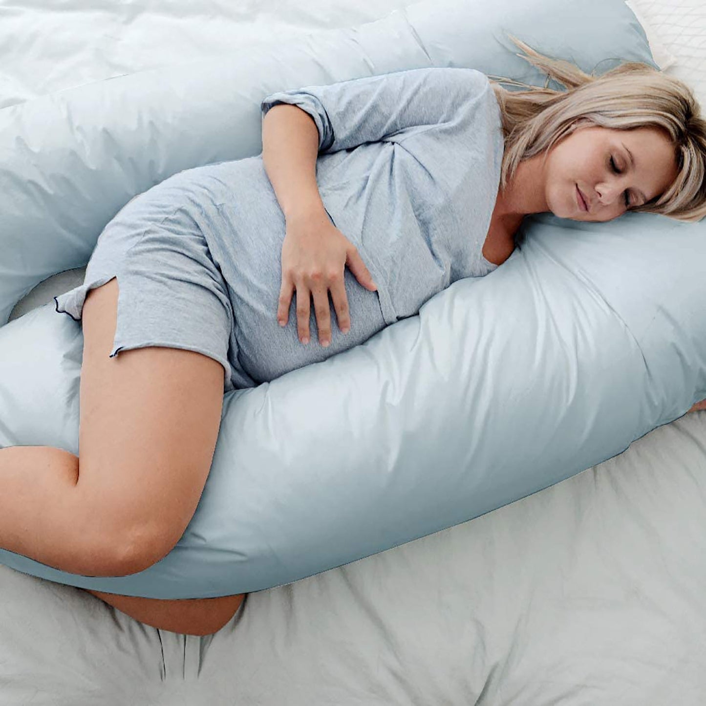 Pregnancy Maternity Nursing Pillow Body Feeding Support - Sky