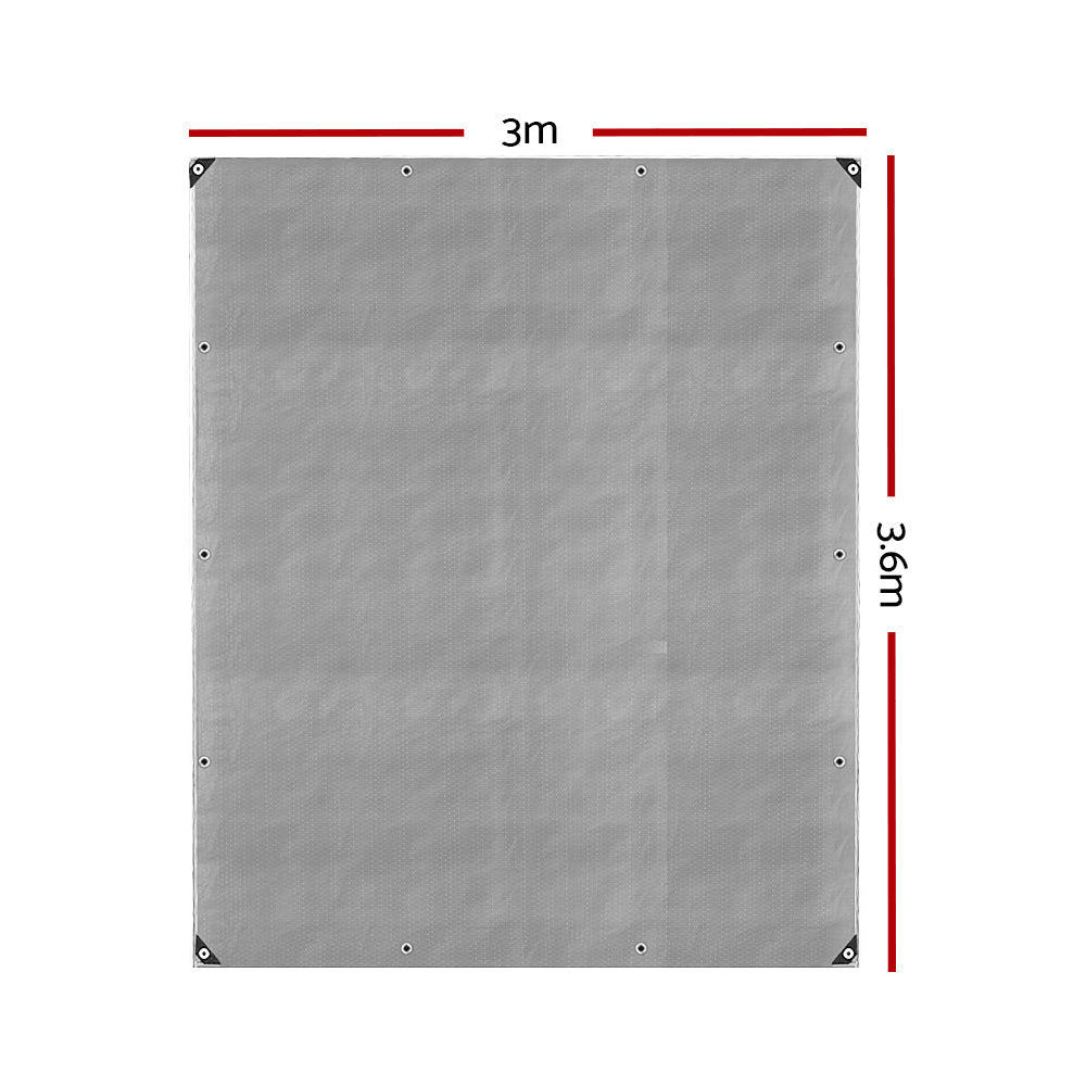 Camping Poly Tarpaulin Heavy Duty Cover 180GSM - 3x3.6m