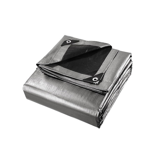 Camping Poly Tarpaulin Heavy Duty Cover 180GSM Silver - 3x3.6m