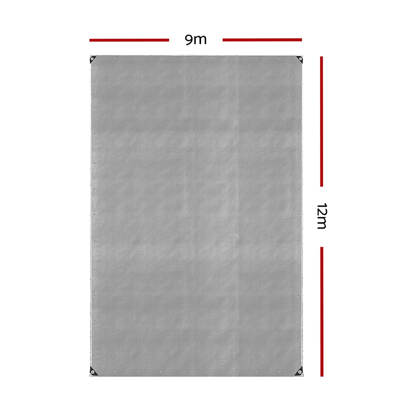 9x12m Tarp Camping Tarps Poly Tarpaulin Cover 180gsm - Silver