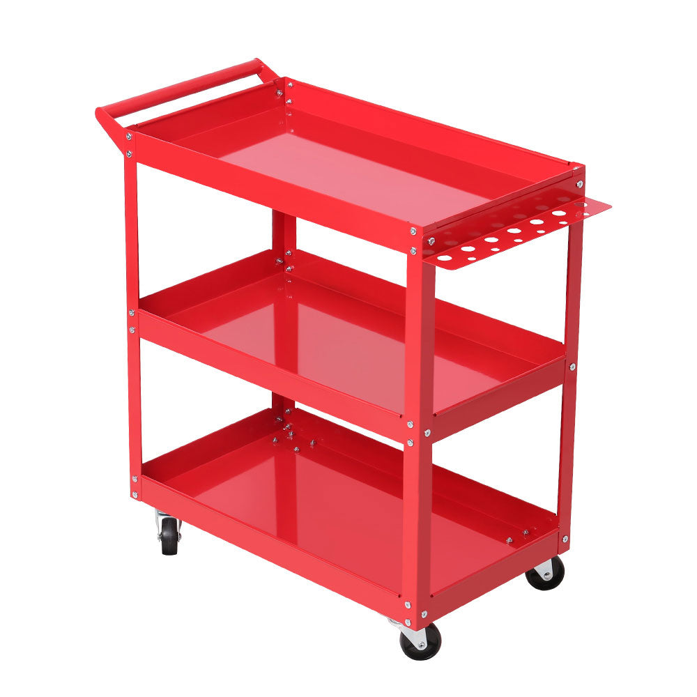 Tool Cart Trolley Mechanic Steel Storage Organizer 3 Tier - Red
