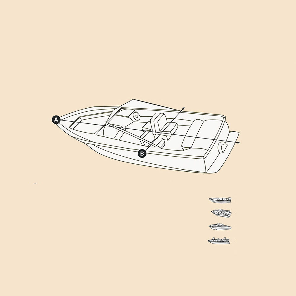 Adjustable Waterproof Boat Cover Grey - 14 - 16 Foot