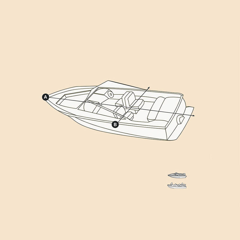 Adjustable Waterproof Boat Cover Grey - 16 - 18.5 Foot