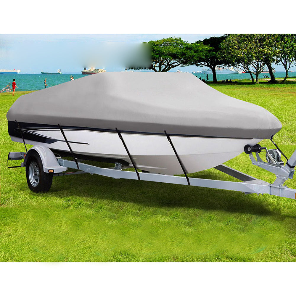 Adjustable Waterproof Boat Cover Grey - 16 - 18.5 Foot