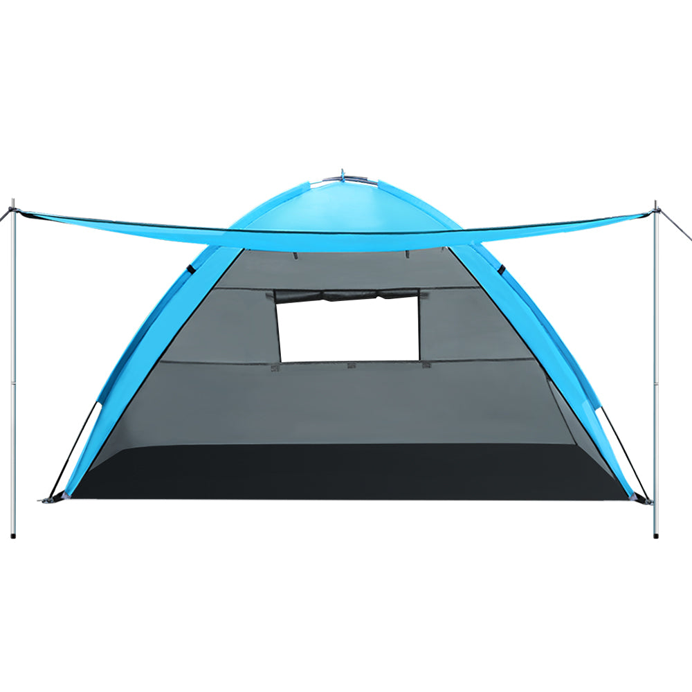 Camping Tent Beach Hiking Shade Shelter Fishing Blue - Fits 2 to 4 Person