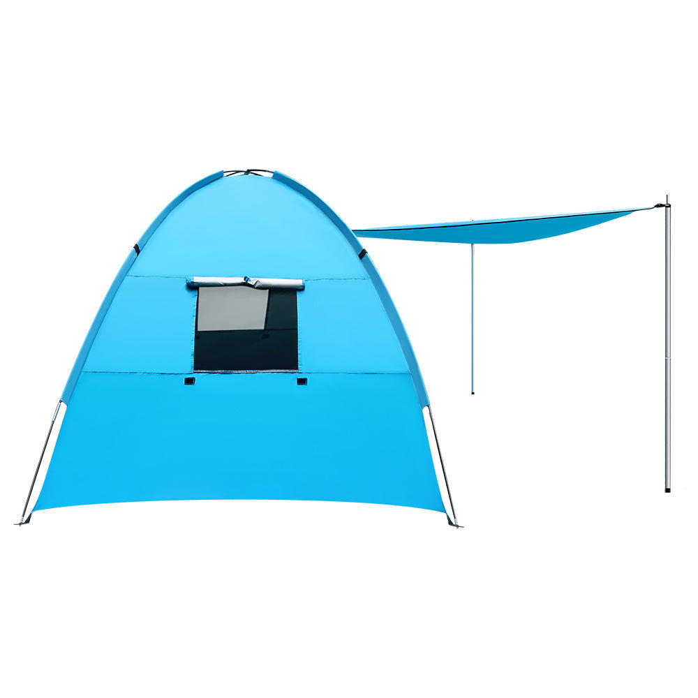 Camping Tent Beach Hiking Shade Shelter Fishing Blue - Fits 2 to 4 Person