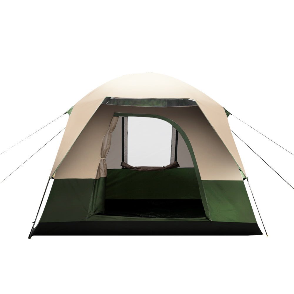Family Camping Tent Hiking Beach Tents Green - Fits 4 Person