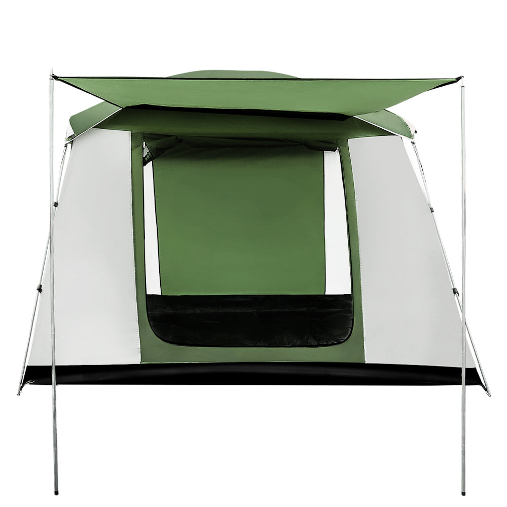 Camping Tent Family Hiking Dome Green and White - Fits 6 Person