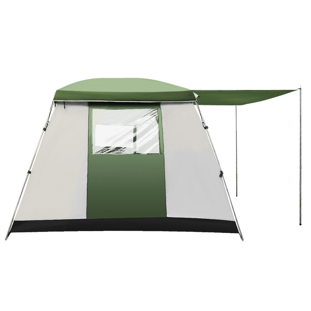 Camping Tent Family Hiking Dome Green and White - Fits 6 Person