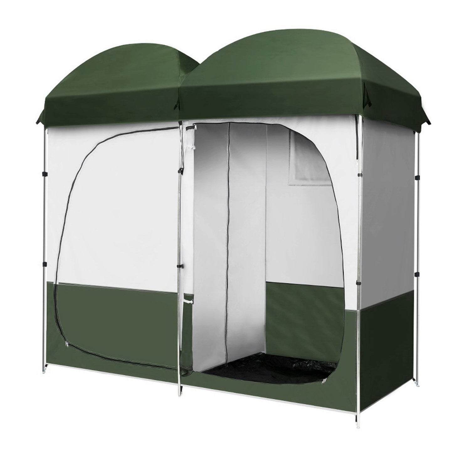 Portable Double Toilet Tent - Green