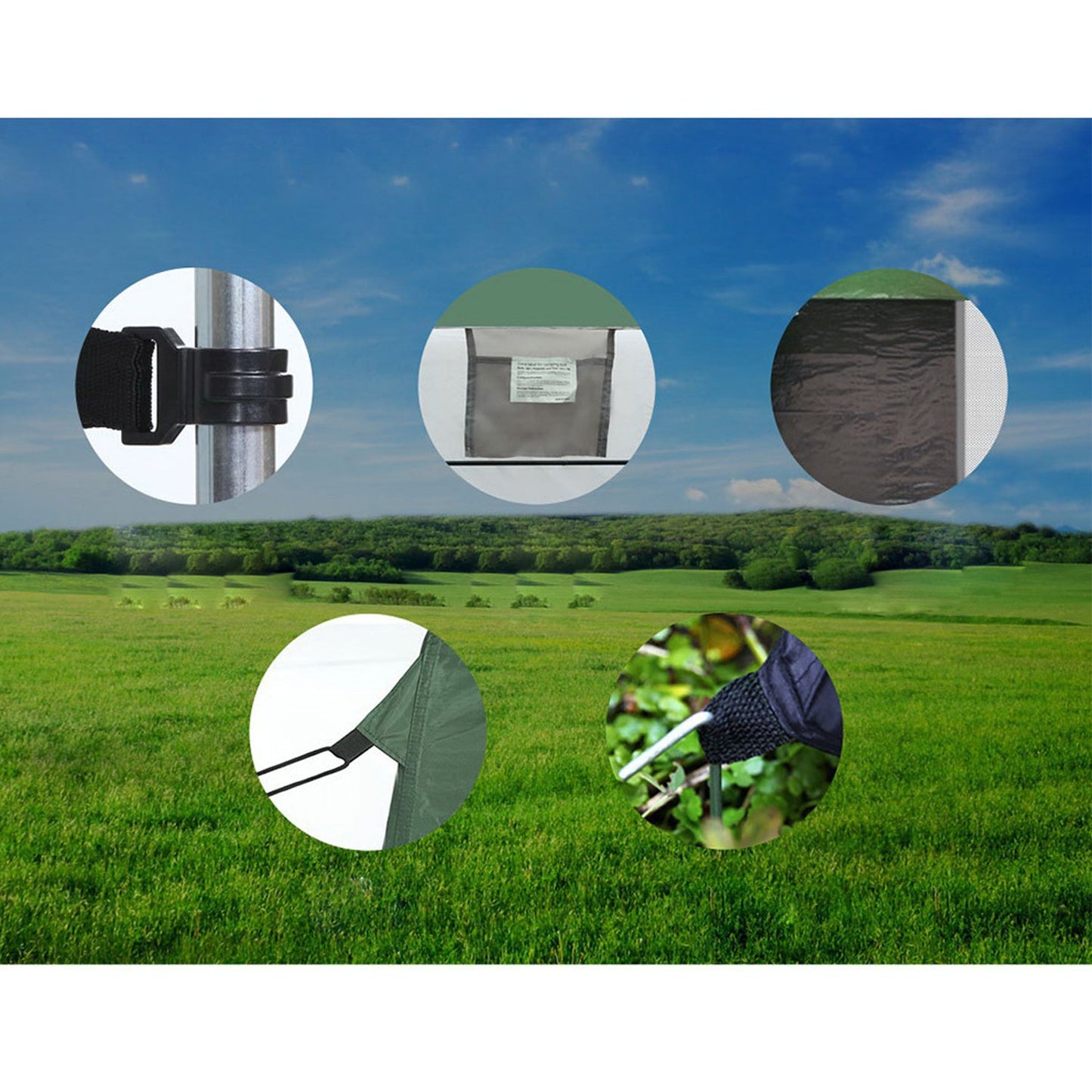 Portable Double Toilet Tent - Green