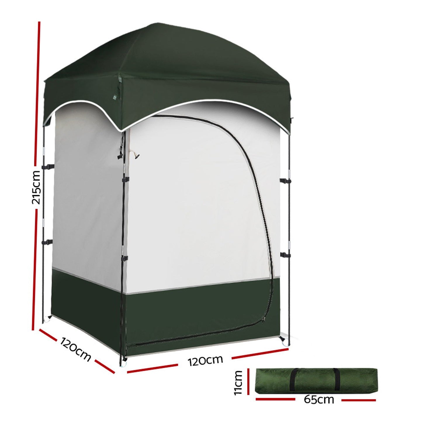 Portable Single Toilet Tent - Green