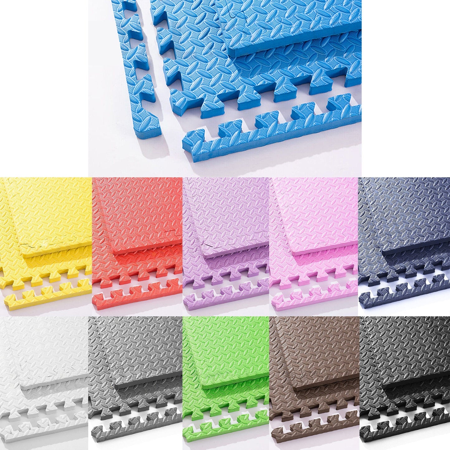 4pcs Gym Floor Mats EVA Foam Interlocking Heavy Duty Puzzle