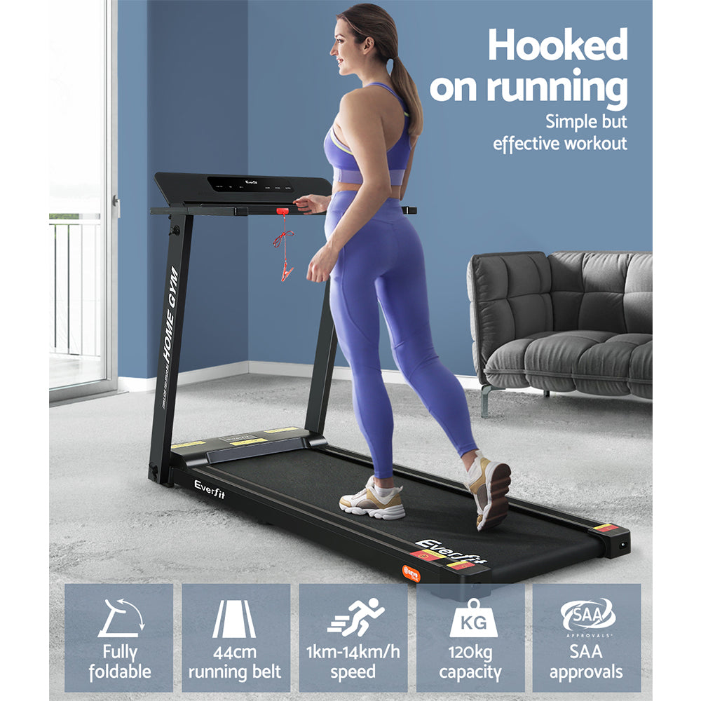 Treadmill Electric Fully Foldable Home Gym Exercise Fitness - Black