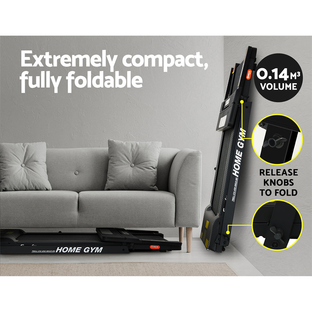 Treadmill Electric Fully Foldable Home Gym Exercise Fitness - Black