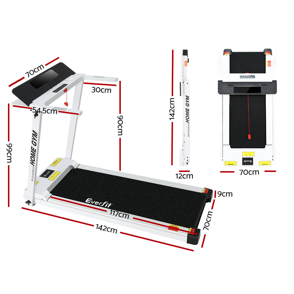 Treadmill Electric Fully Foldable Home Gym Exercise Fitness - White
