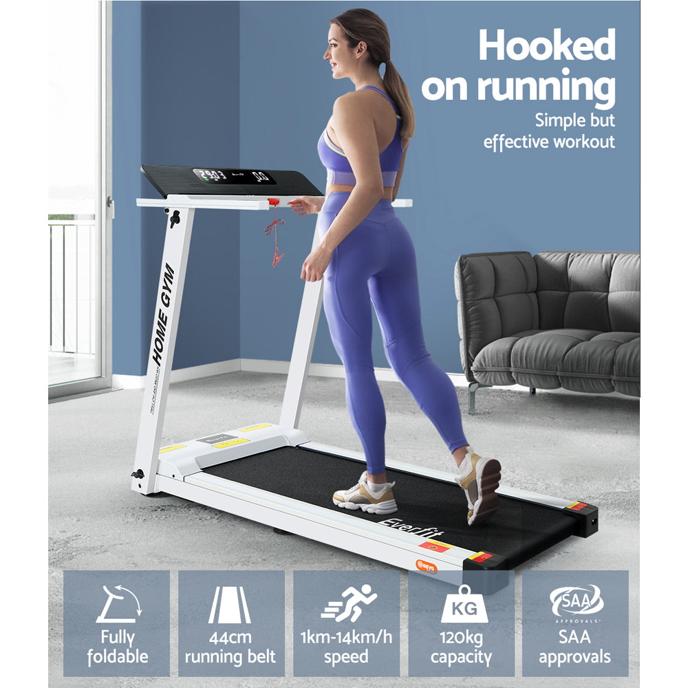 Treadmill Electric Fully Foldable Home Gym Exercise Fitness - White