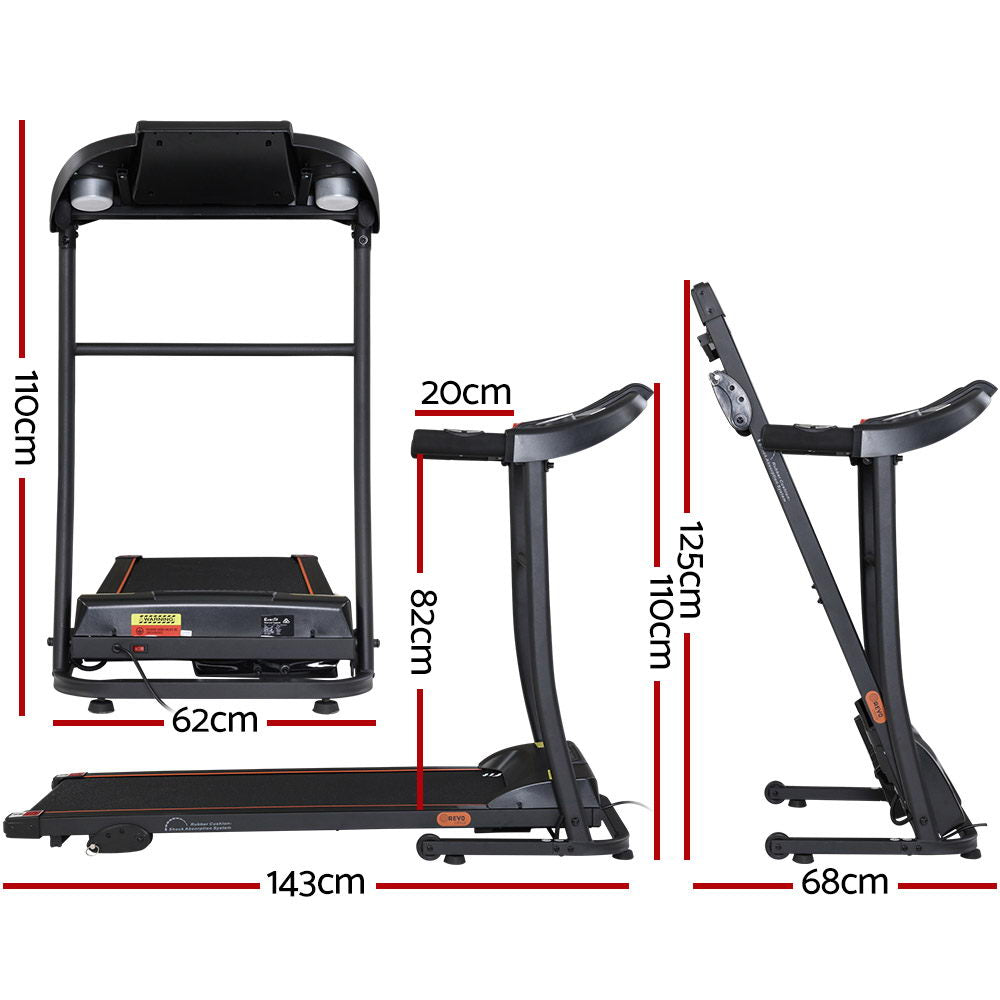 Electric Treadmill Incline Home Gym Exercise Machine Fitness - 110cm x 143cm