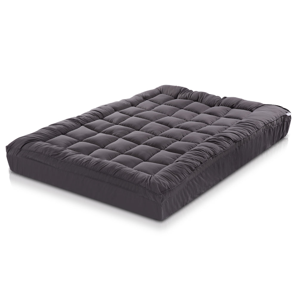 Bamboo Fibre Mattress Topper 1000GSM Charcoal - King