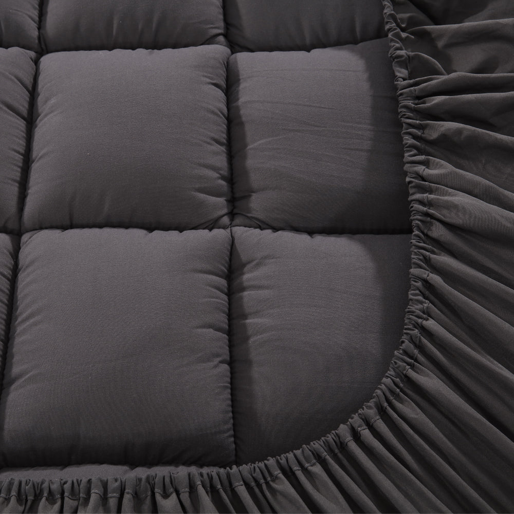 Bamboo Fibre Mattress Topper 1000GSM Charcoal - Double
