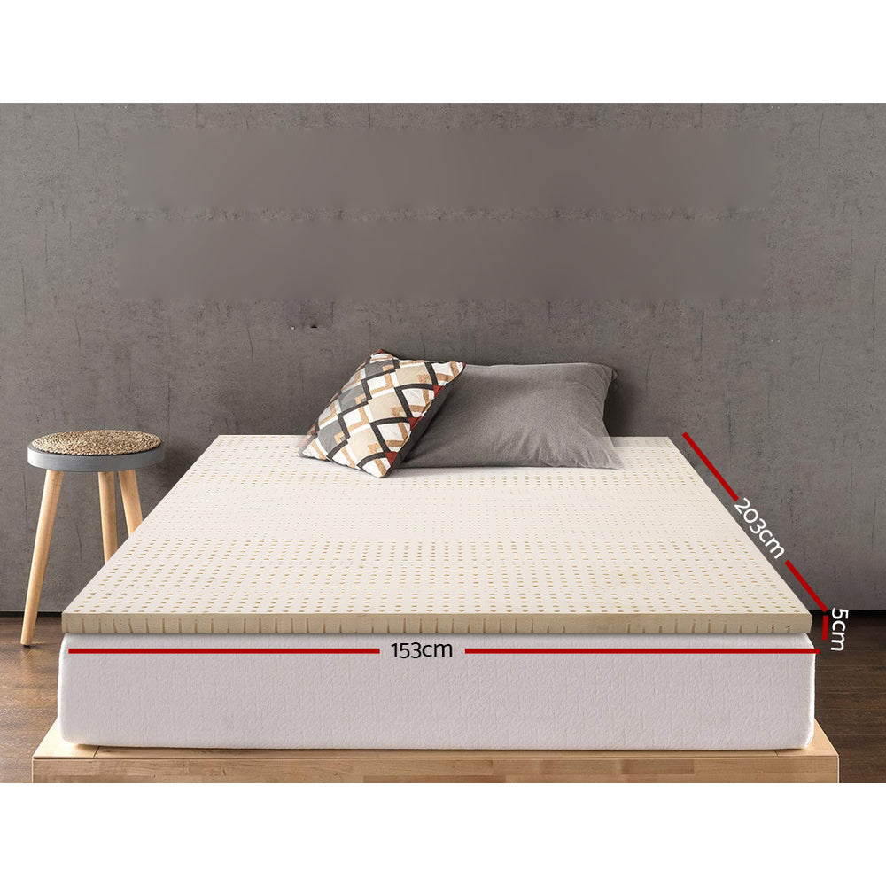 7 Zone 5cm Comfort Natural Latex Mattress Topper - Double