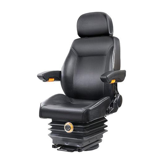 Truck Vehicle Car PU Leather Suspension Tractor Seat - Black