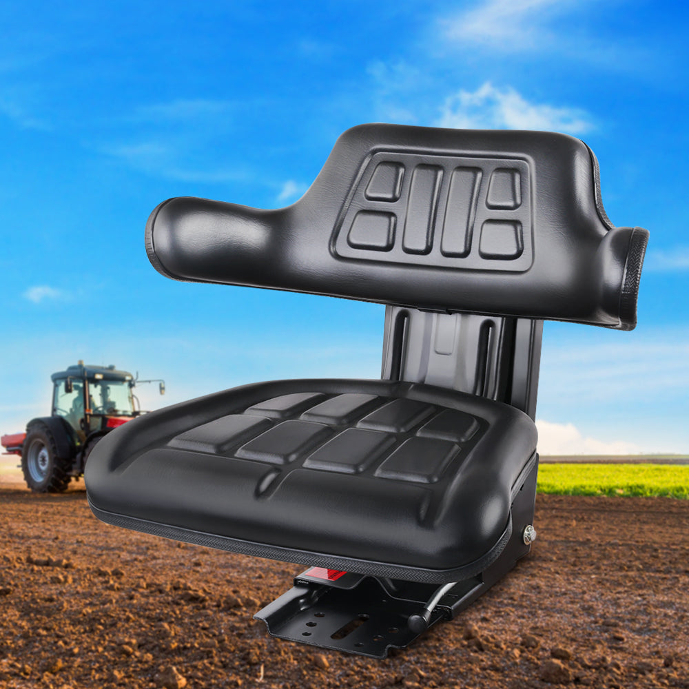 Truck Vehicle Car PU Leather Tractor Seat - Black