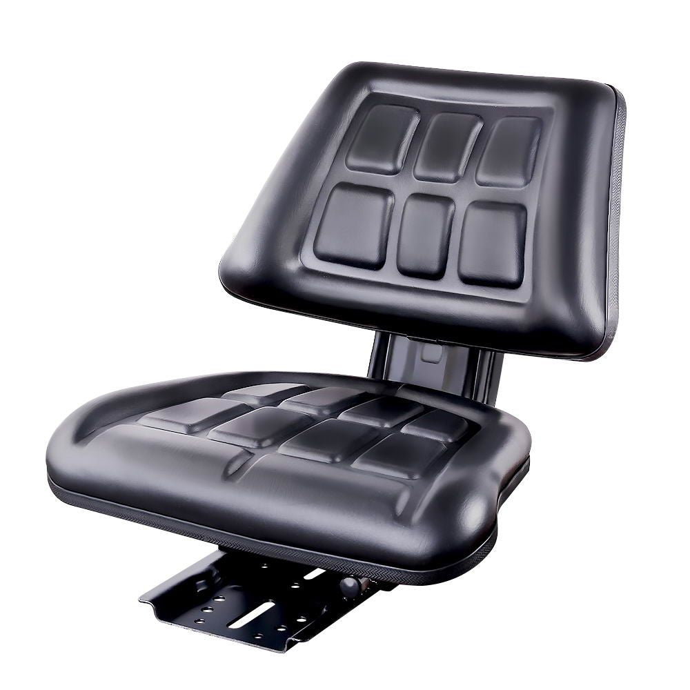 Truck Vehicle Car PU Leather Adjustable Tractor Seat - Black