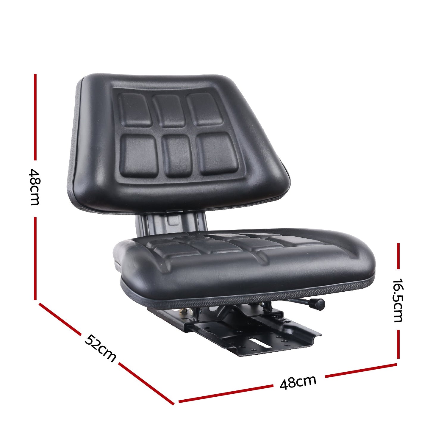 Truck Vehicle Car PU Leather Adjustable Tractor Seat - Black
