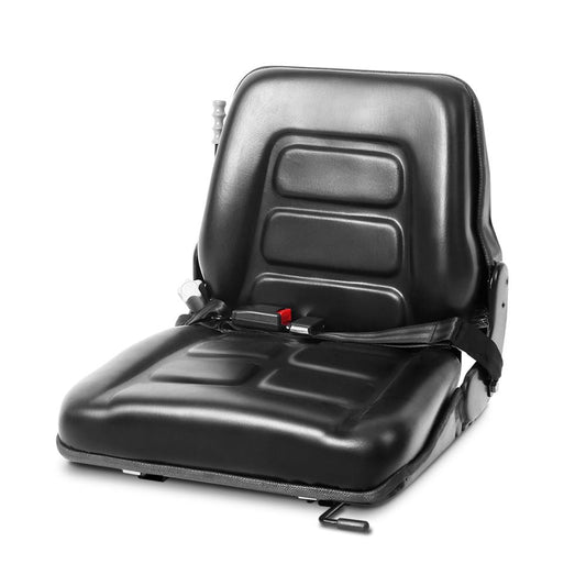 Universal Forklift Seat Excavator Truck Leather Backrest - Black