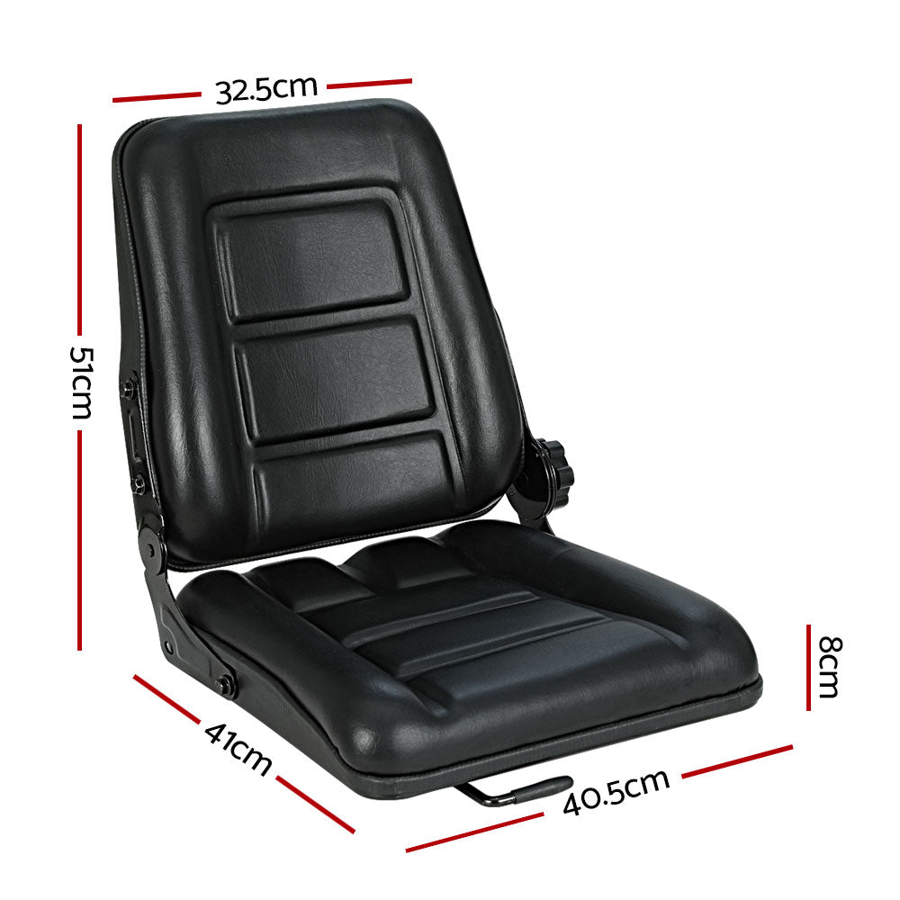 Adjustable Tractor Seat Truck Universal Backrest Chair - Black