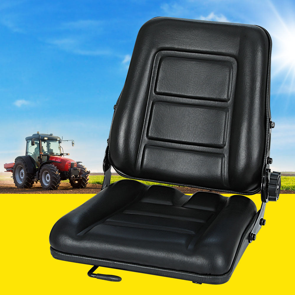 Adjustable Tractor Seat Truck Universal Backrest Chair - Black