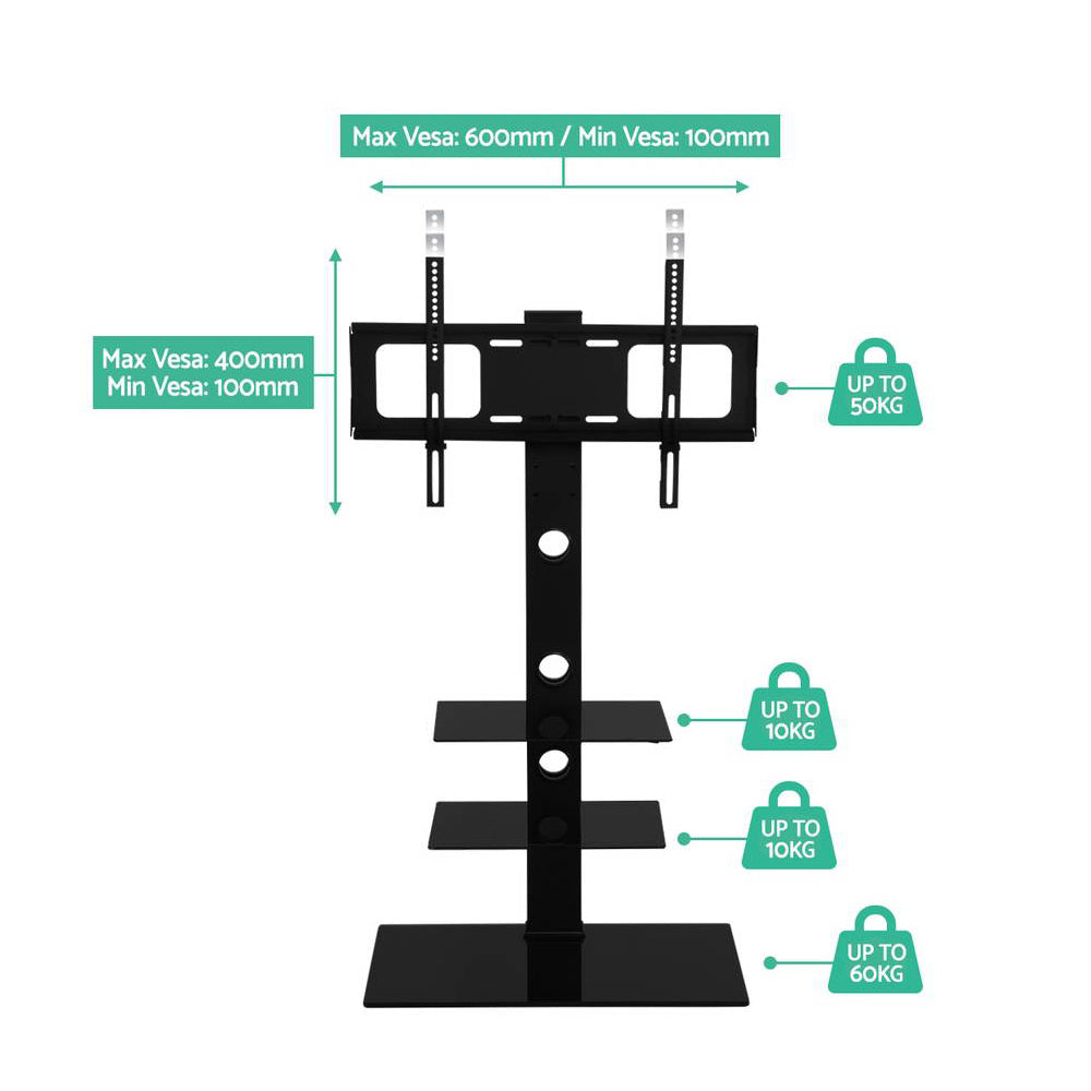 Floor TV Stand with Bracket 32 - 70 inch - Black