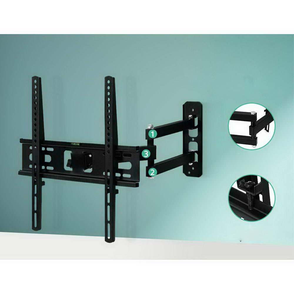 Slim TV Full Motion Wall Mount Bracket 23 - 55 inch - Black