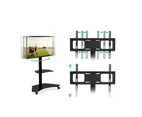 TV Floor Stand with Bracket Mount 32 to 70 inch - Black