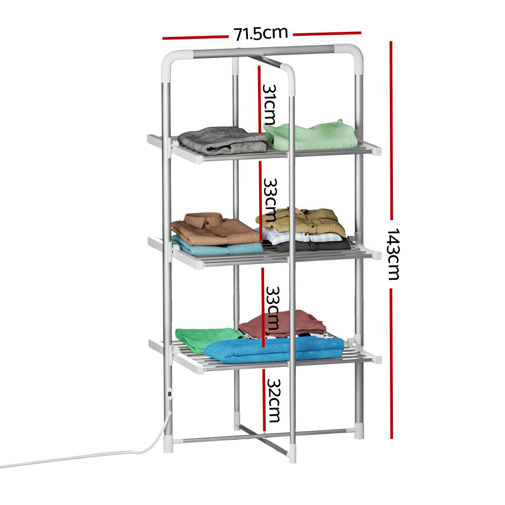 Electric Heated Towel Clothes Rail Rack Airer Dryer Warmer Stand 300W