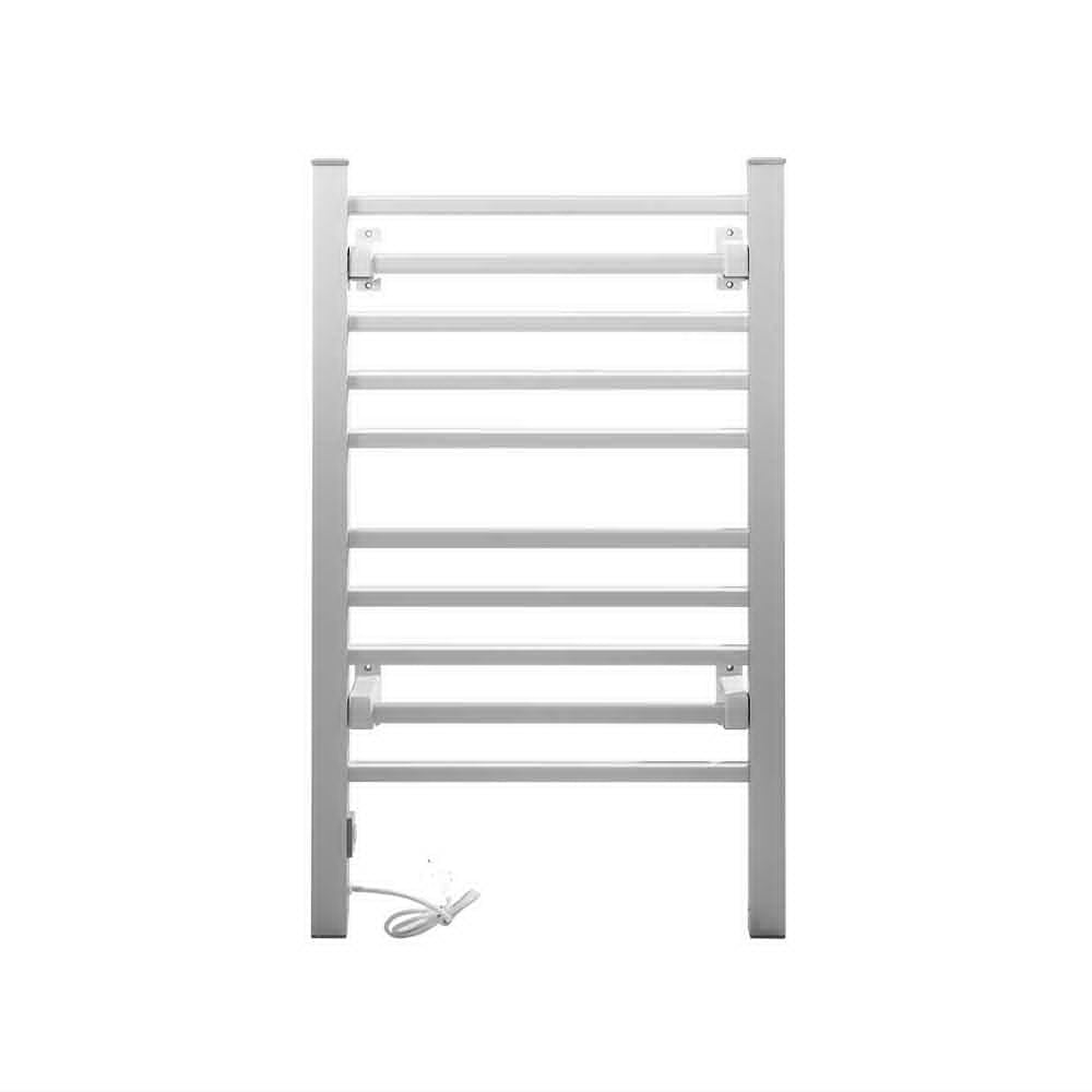 Electric Heated Towel Rail Rails Warmer Rack Aluminium 10 Bars