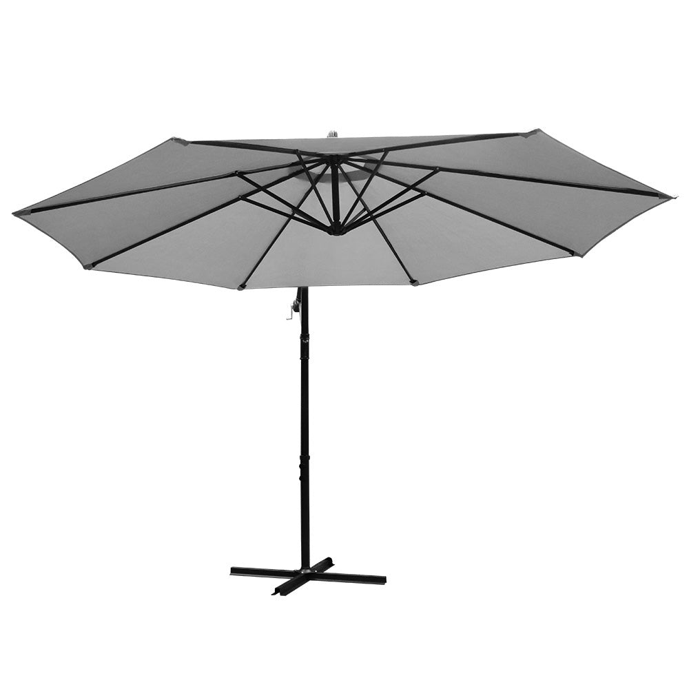 Cantilevered 3M Outdoor Garden Umbrella - Grey