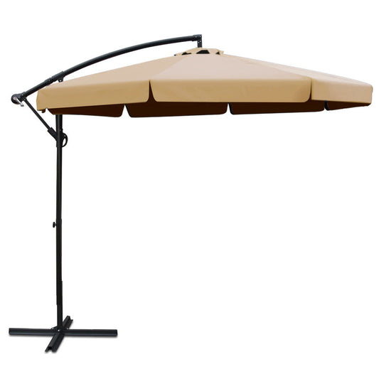 Cantilevered 3M Outdoor Garden Umbrella - Beige