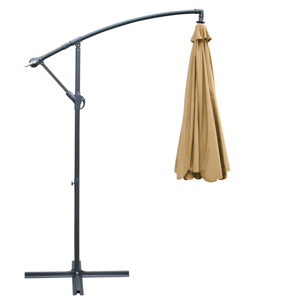 Cantilevered 3M Outdoor Garden Umbrella - Beige