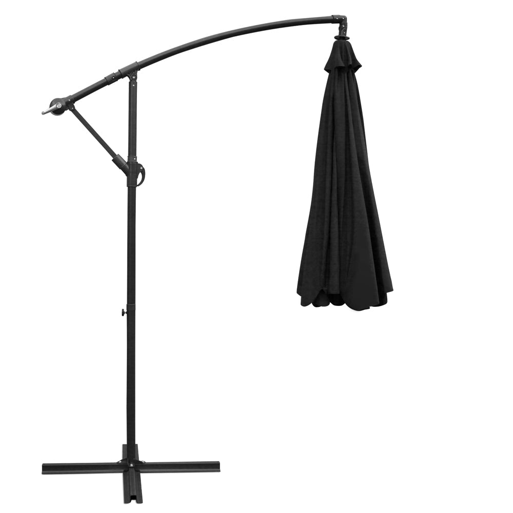 Outdoor Garden 3M Umbrella - Black