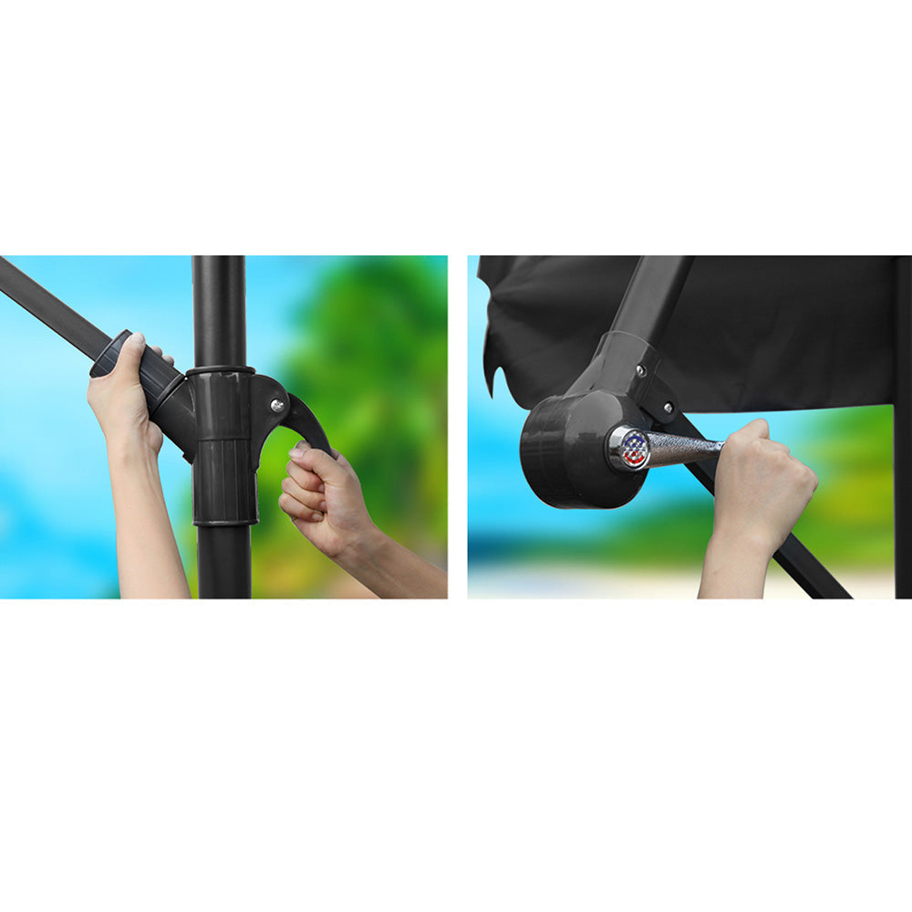 Outdoor Garden 3M Umbrella - Black