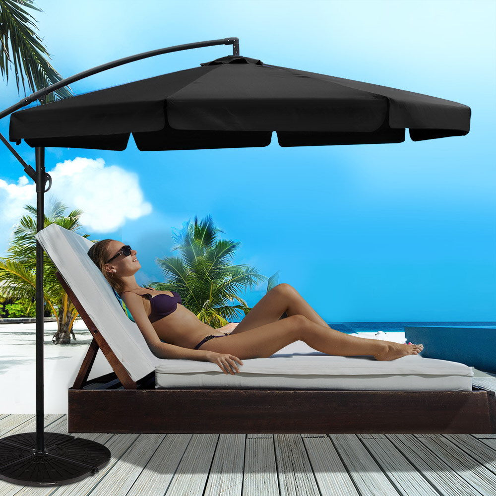 Outdoor Garden 3M Umbrella - Black