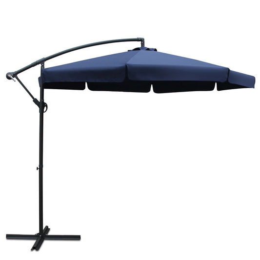 Cantilevered 3M Outdoor Garden Umbrella - Navy