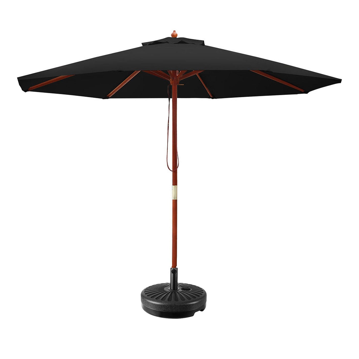 Garden Outdoor Umbrella with Base Pole Stand Black - 2.7mm