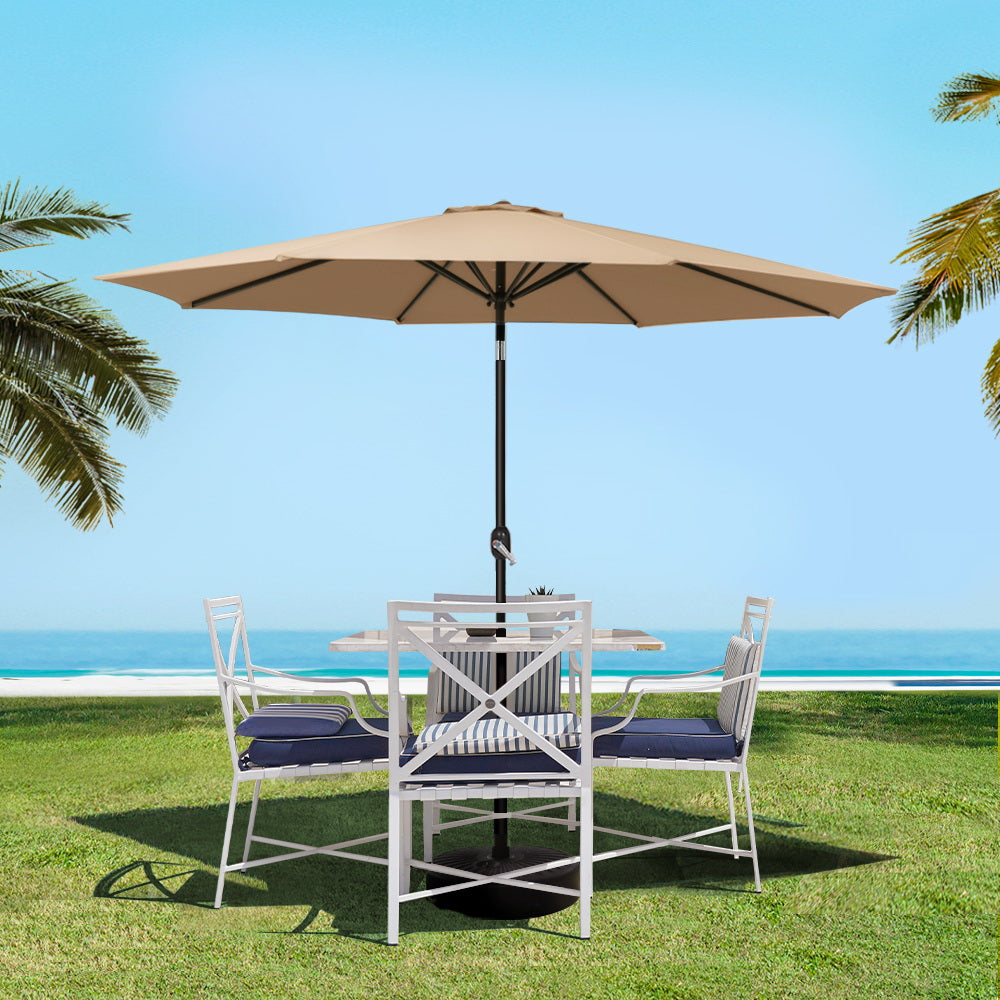 Outdoor Umbrella Garden Beach Tilt Sun Patio UV Pole - 2.7m