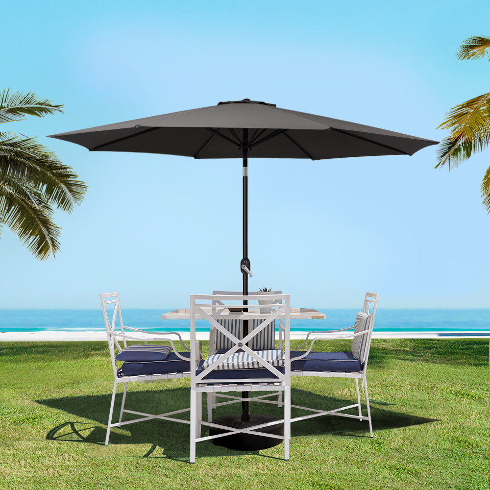 Outdoor Umbrella Garden Beach Tilt Sun Patio Deck UV Pole - 2.7m