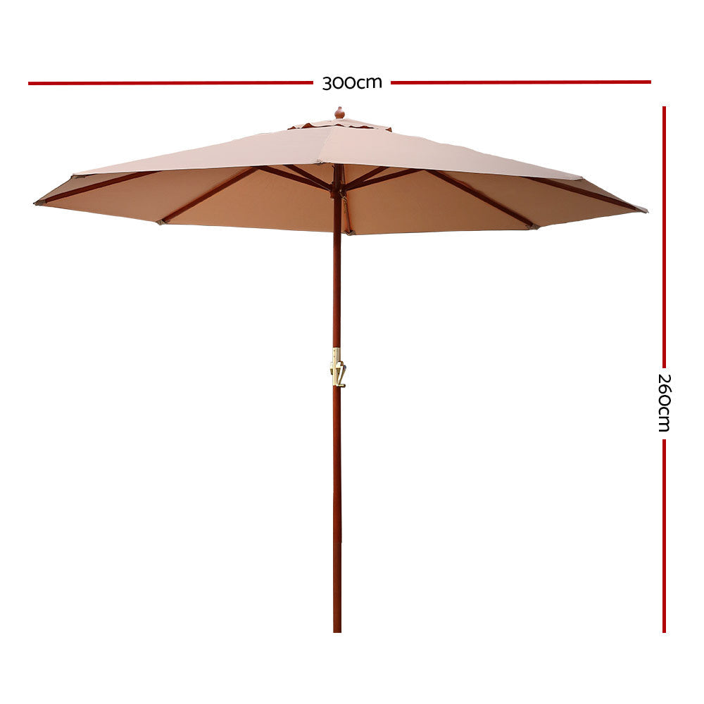 Cantilevered 3M Outdoor Garden Umbrella - Beige