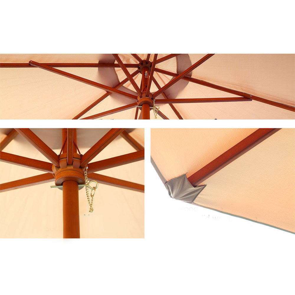 Cantilevered 3M Outdoor Garden Umbrella - Beige