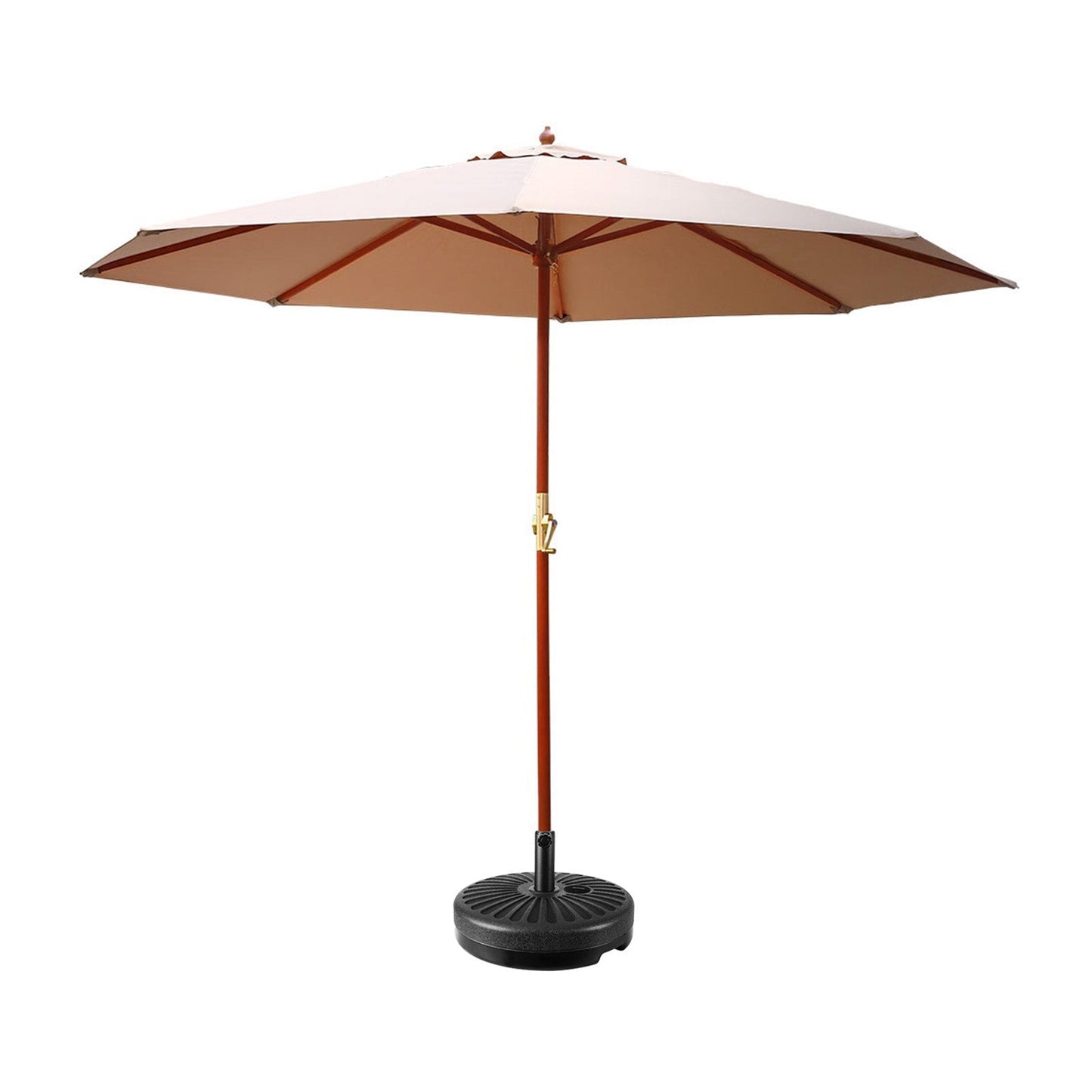 Garden Outdoor Umbrella Pole with Base Stand Beige - 3M